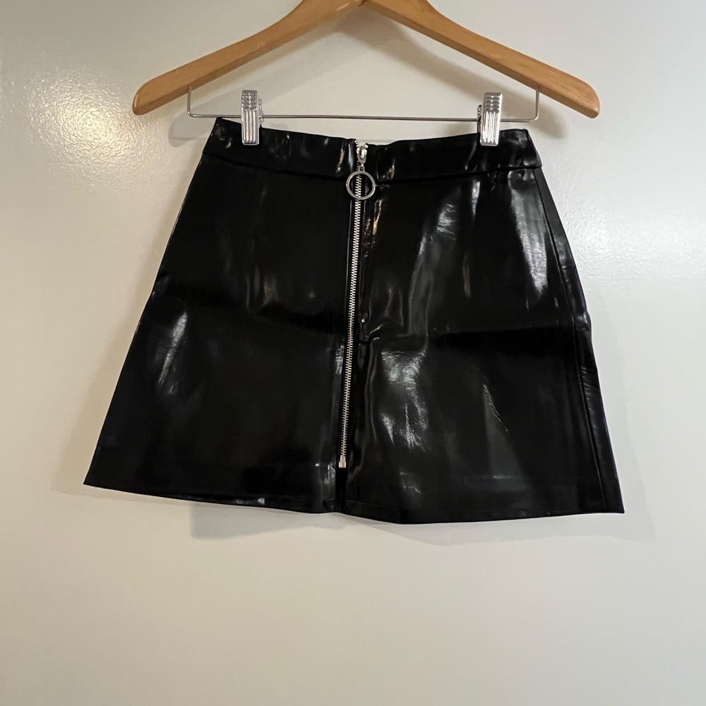 Zara Shiny Black Mini Skirt